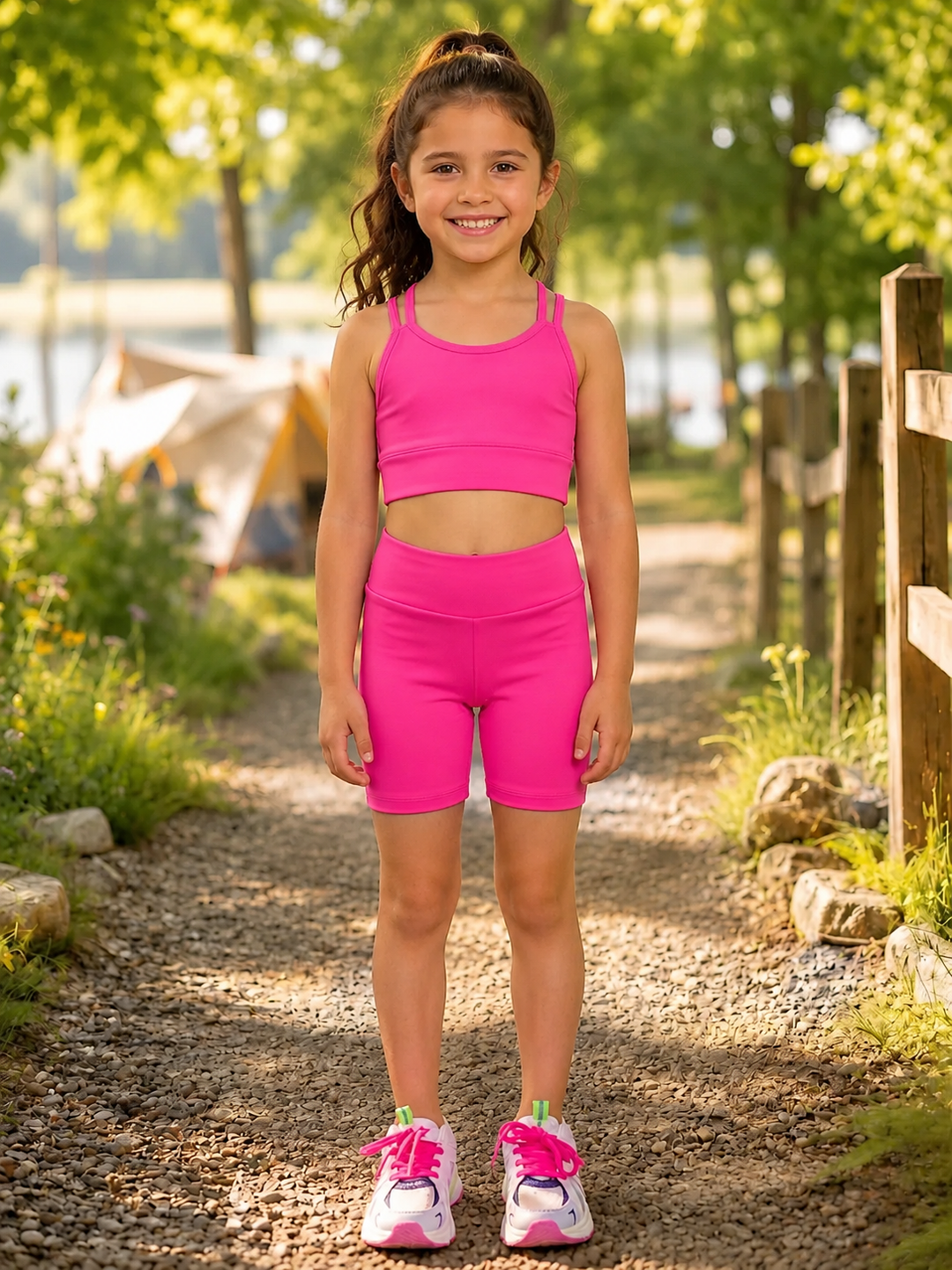 Move Free Strappy Active Biker Short Set