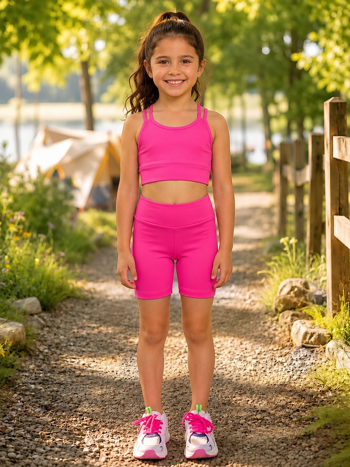 Move Free Strappy Active Biker Short Set