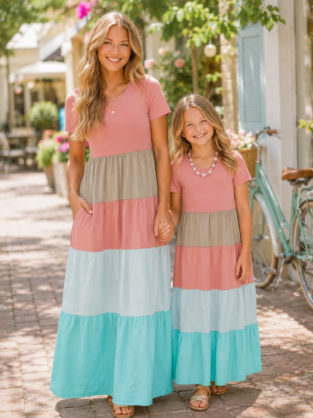 mommy and me maxi dress Mommy and Me Maxi Dresses Navy Floral / 5/6 (m)