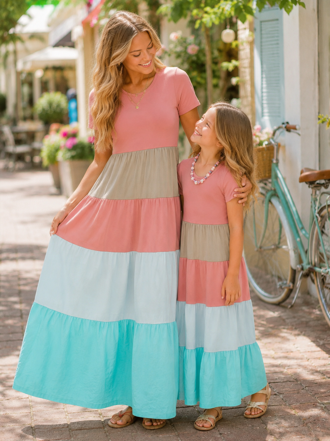 Mommy and Me Coastal Striped Maxi Dress – Mia Belle Girls Mommy and Me Coastal Striped Maxi Dress – Mia Belle Girls