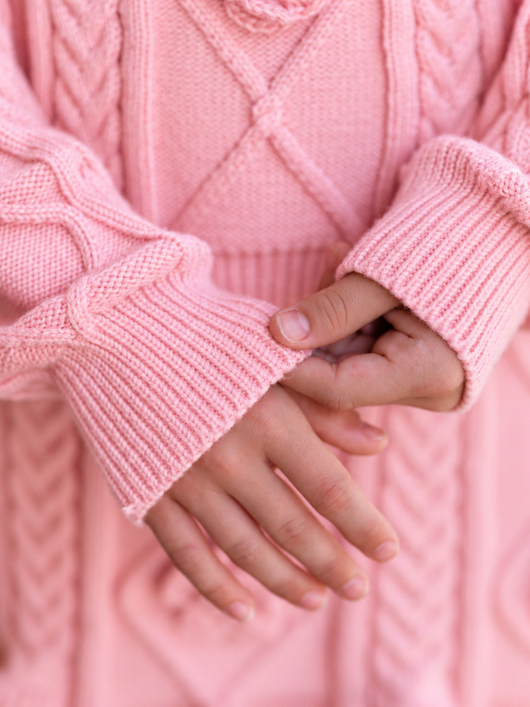 Rosette Matching Cable Knit Sweater and Skirt Set