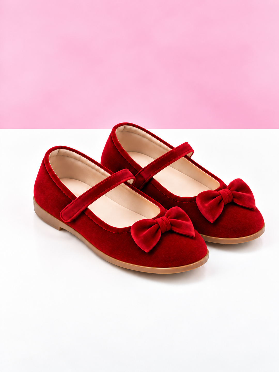 Velvet Bow Mary Jane Flats