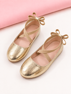 Golden Glow Bow Ballet Flats