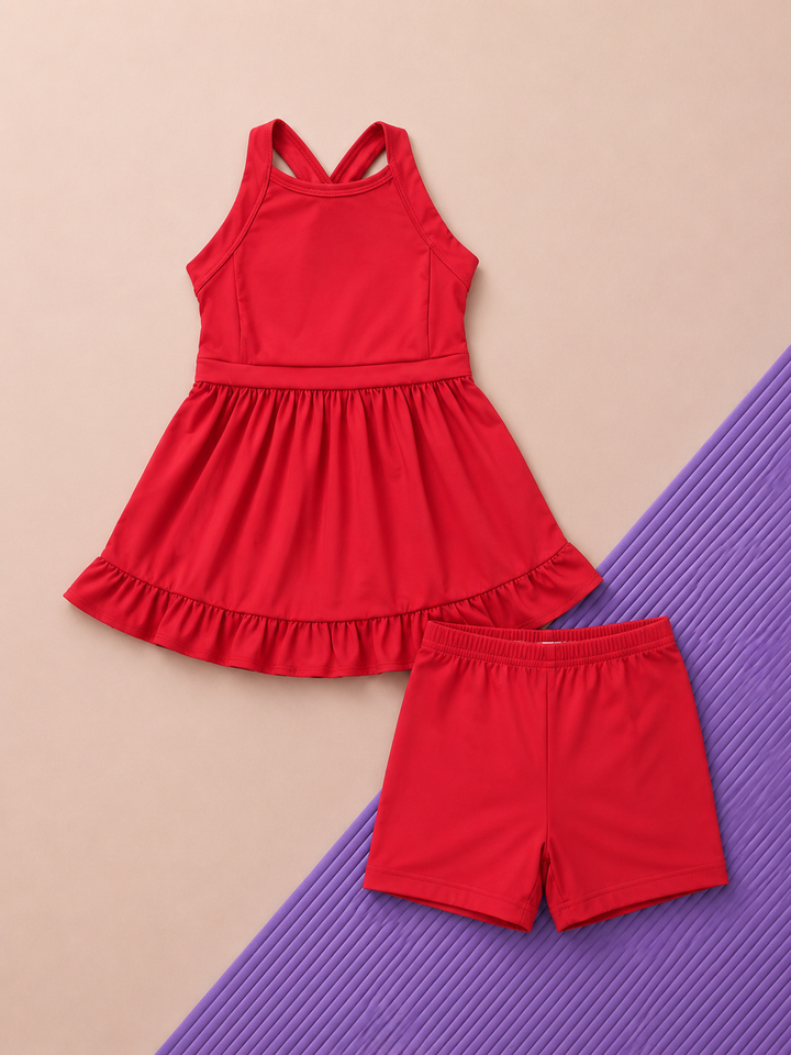 toddler girl summer camp outfit tennis dress set