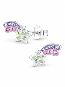 Sterling Silver Stud Earrings Shooting Star