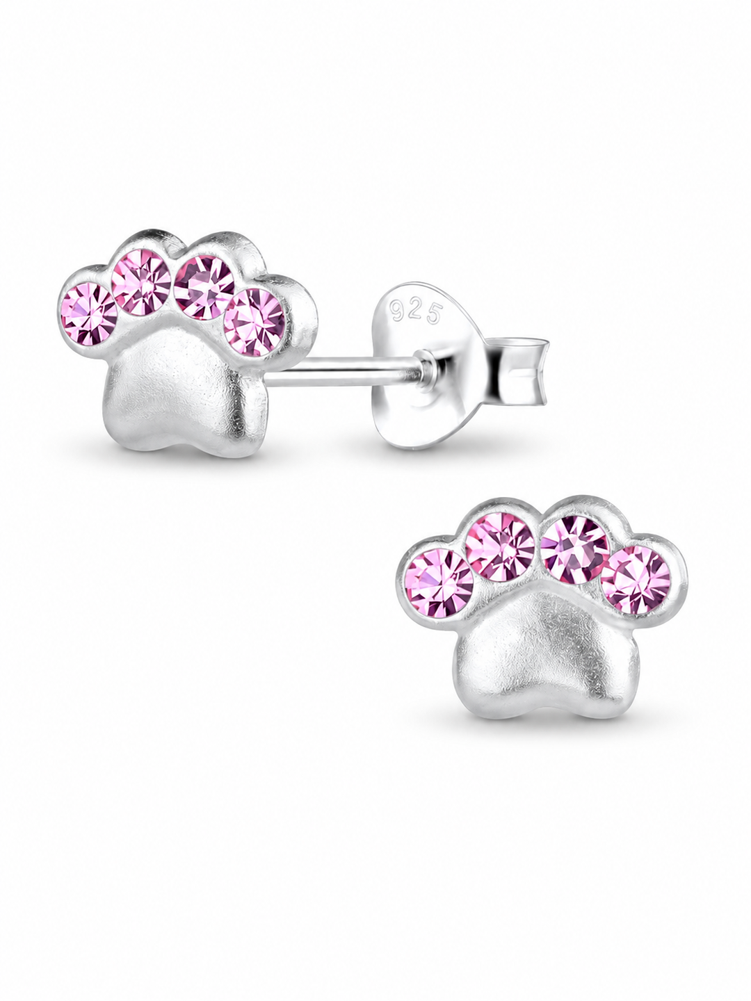 Sterling Silver Paw Print Stud Earrings Mia Belle Girls