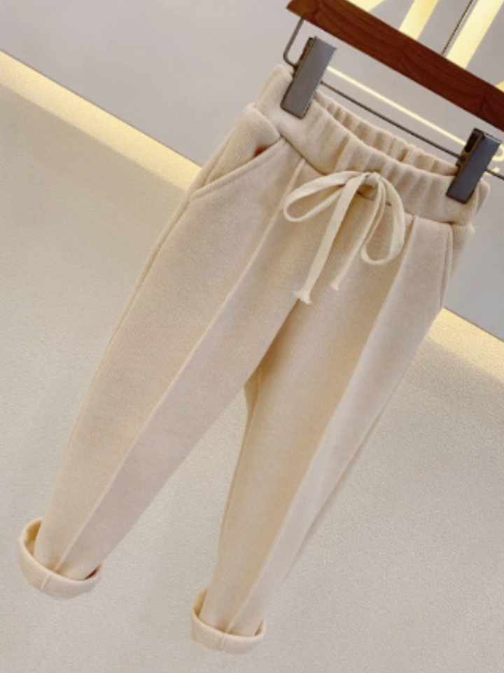 Staying In Today Beige Drawstring Sweatpants Mia Belle Girls