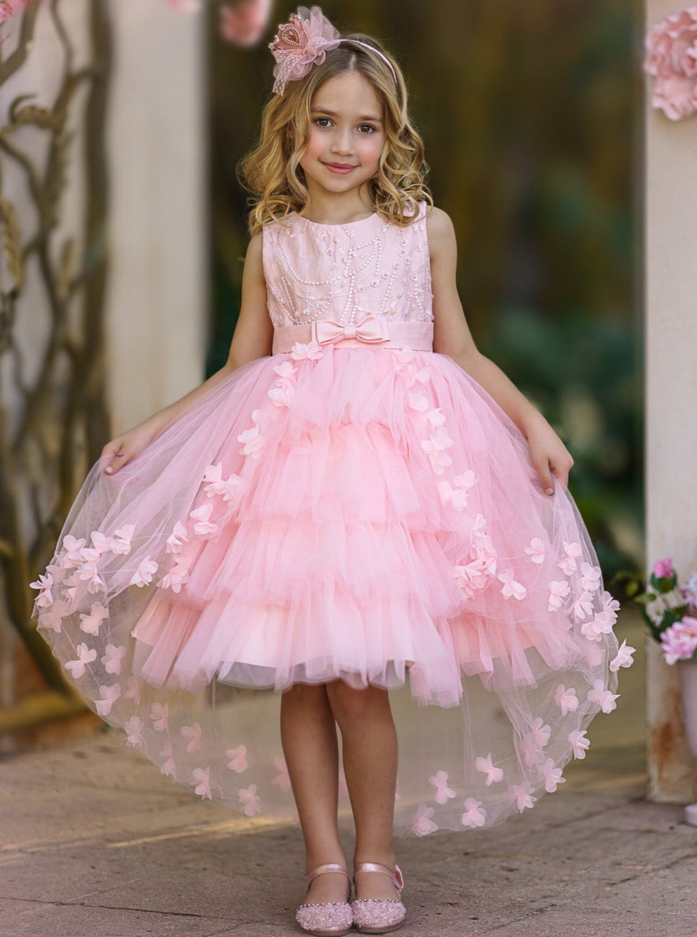 Fabulously Pink and Pretty Butterfly Special Occasion Dress Pink / 10Y Fabulously Pink and Pretty Butterfly Special Occasion Dress Pink / 10Y