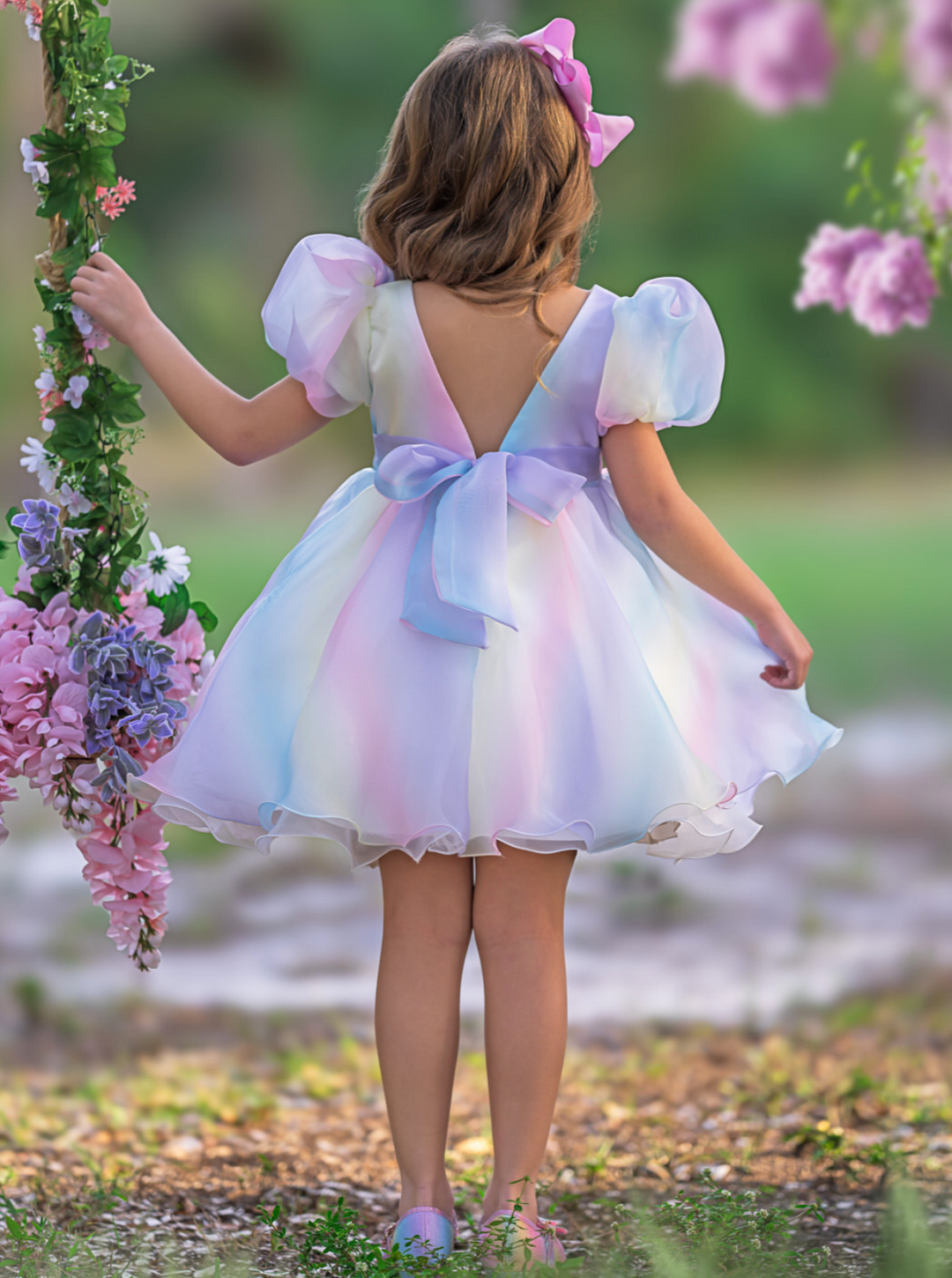 Fairy Dust Magic Pastel Puff Sleeve Dress Blue / 6Y