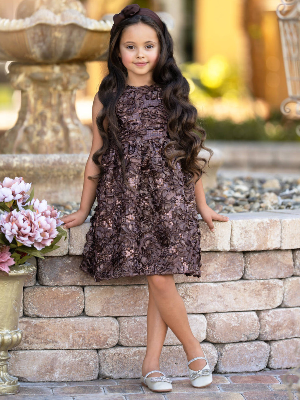 Dazzling Petals Sequin Party Dress