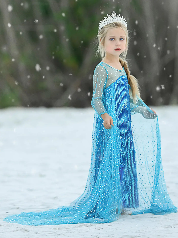 Snow Queen Dazzle Costume Gown with Train Mia Belle Girls