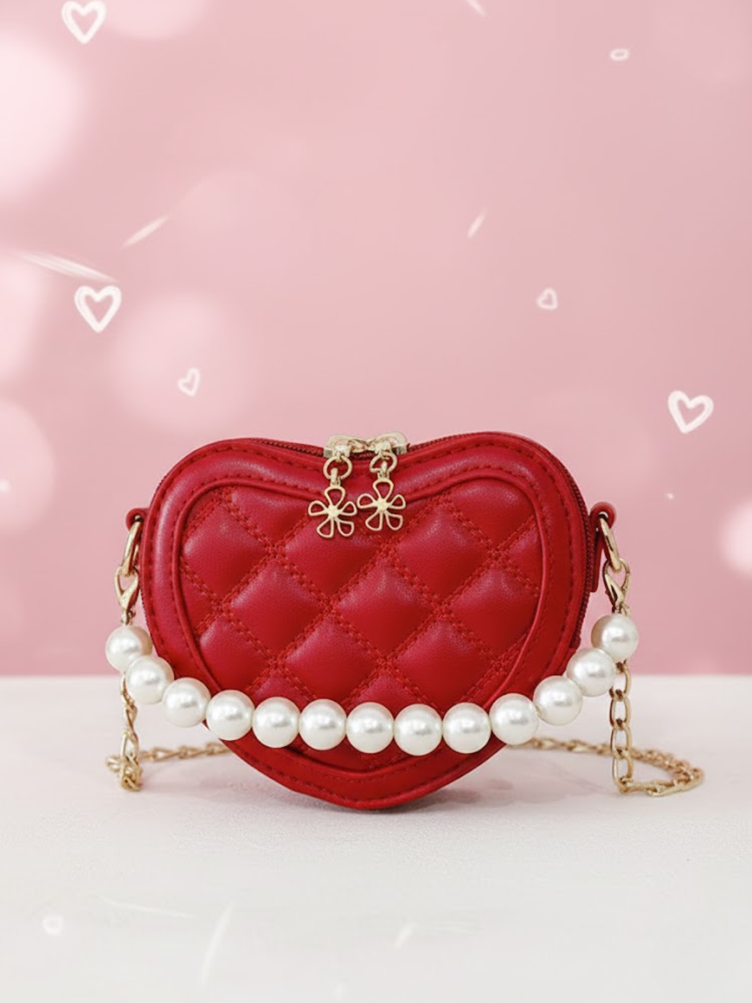 Heart of Pearl Red Crossbody Handbag Mia Belle Girls