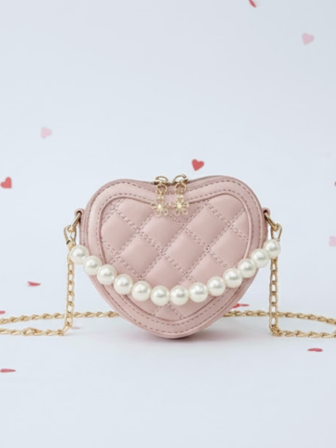 Pink Heart of Pearl Pink Crossbody Handbag Mia Belle Girls