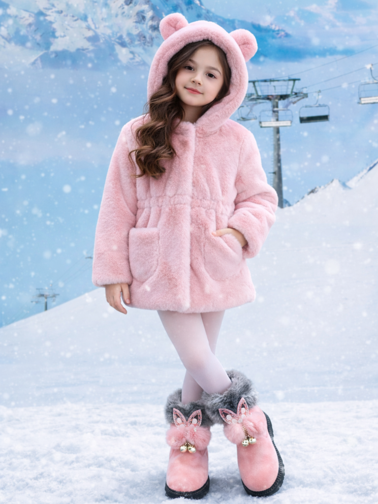 Snuggle Bear Plush Hoodie Jacket – Mia Belle Girls