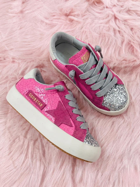 Walking With Sparkle Glitter Star Sneakers