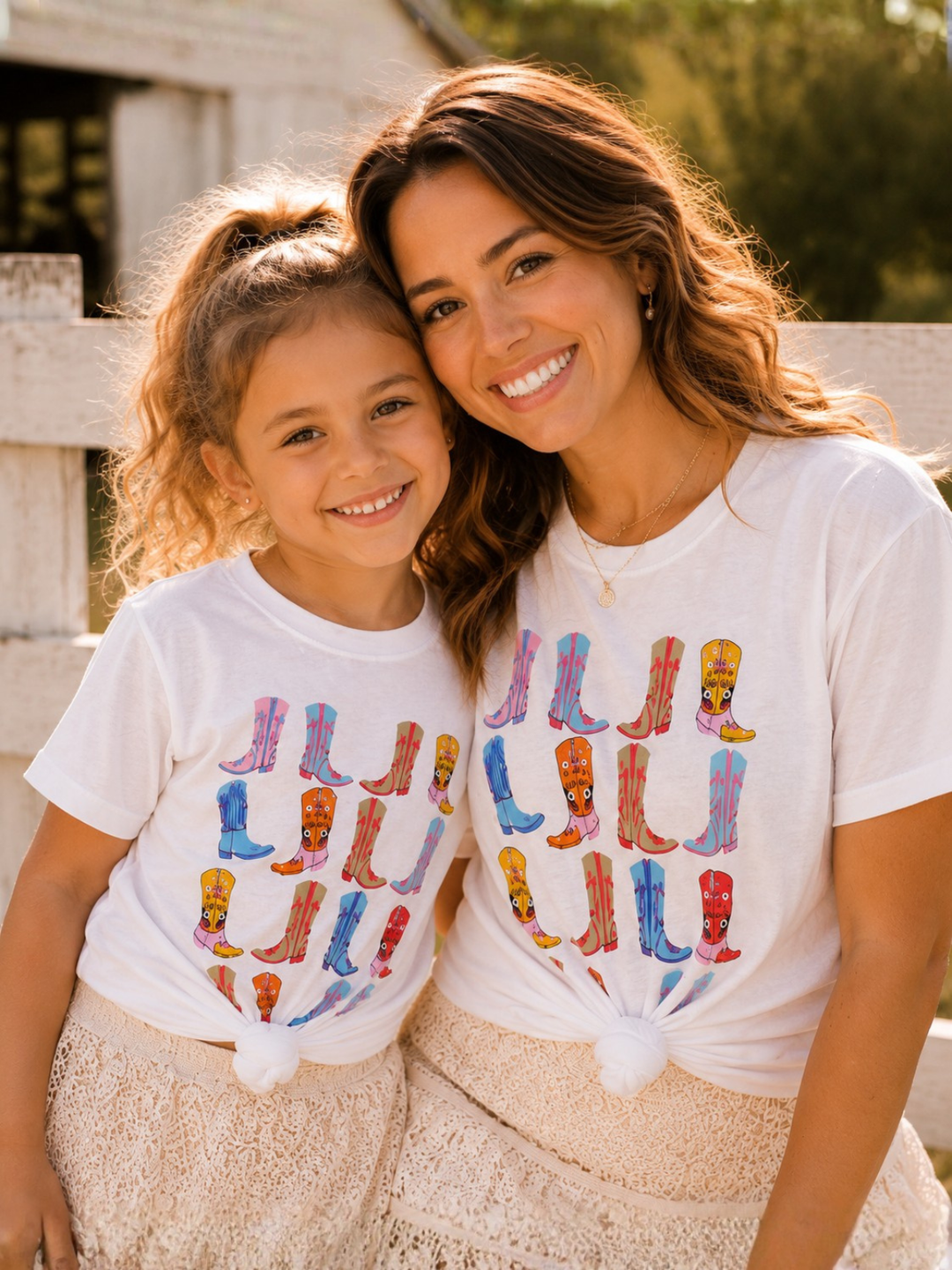 Mommy and Me Boot Scootin' Fun Cowgirl Boot Graphic Top