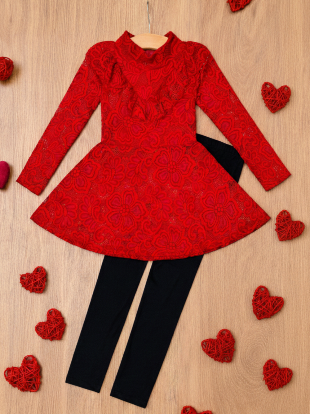 Elegant Lace Long Sleeve Tunic and Legging Set Mia Belle Girls