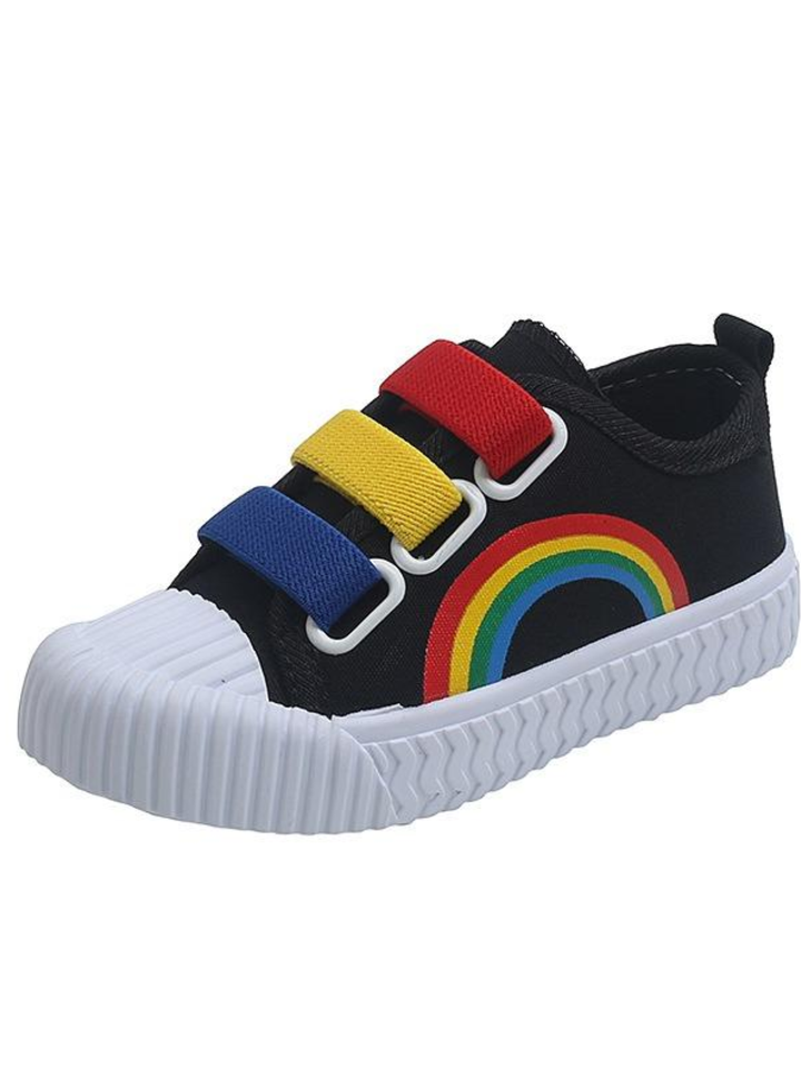 Happy Kicks Canvas Rainbow Sneakers By Liv and Mia Mia Belle Girls