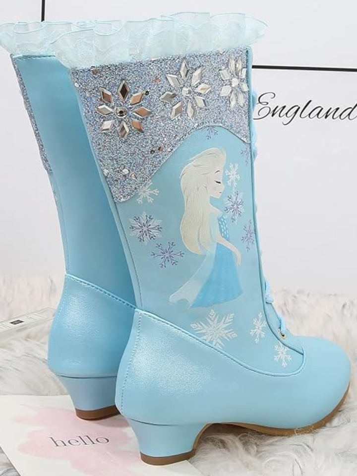 Snow Princess Ruffle Trim Sparkly Boots By Liv and Mia Mia Belle Girls