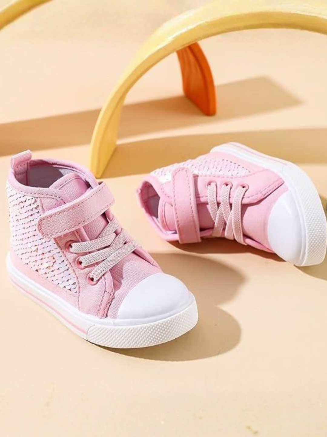 Dazzle On High-Top Sequin Sneakers By Liv and Mia Mia Belle Girls
