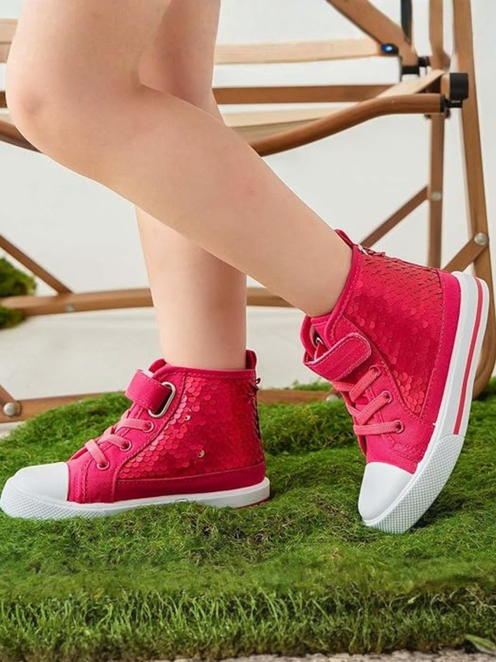 Dazzle On High-Top Sequin Sneakers By Liv and Mia Mia Belle Girls