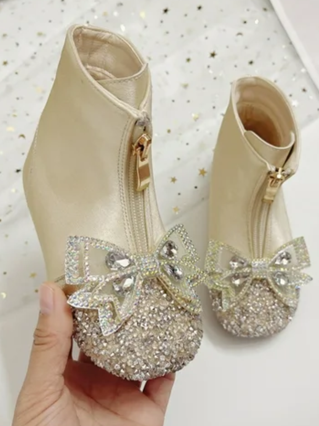 Bedazzled Beauty Crystal Bow Boots By Liv and Mia Mia Belle Girls