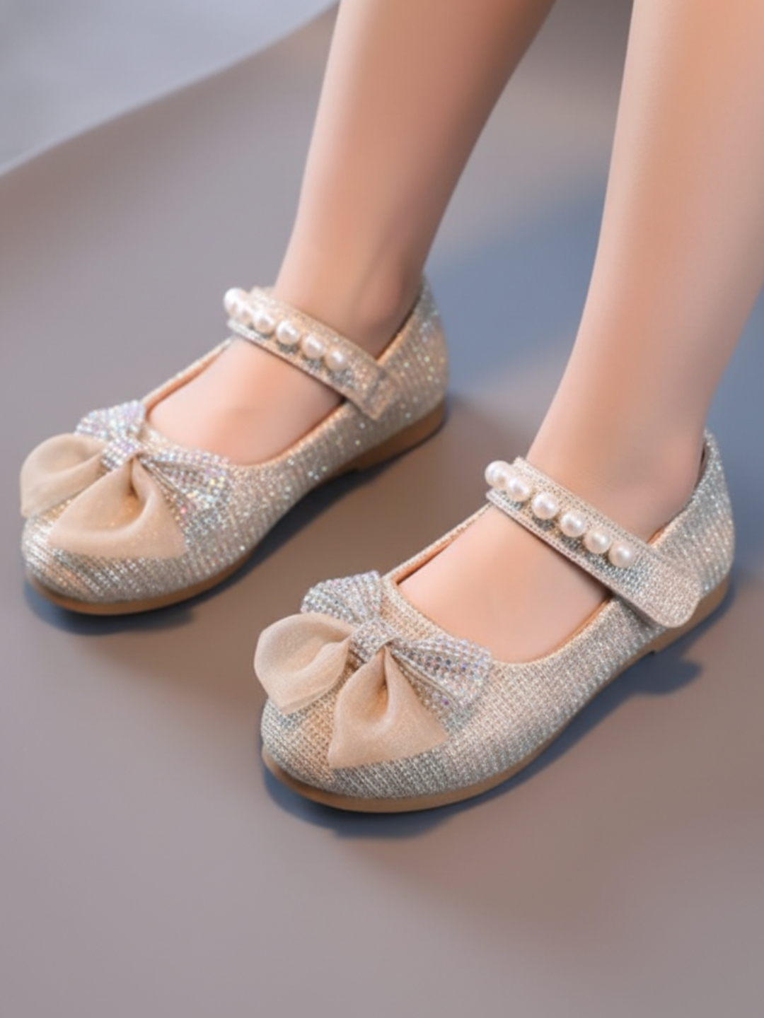 Dazzle Dream Embellished Bow Flats by Liv and Mia Mia Belle Girls