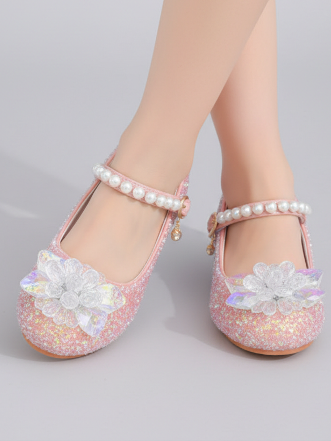 Enchanted Girl Pearl Strap Sparkling Mary Jane Shoes By Liv and Mia Mia Belle Girls