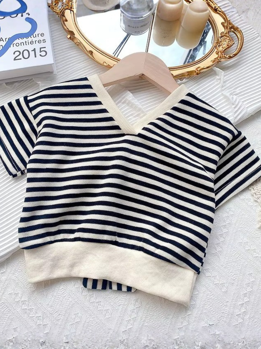 Summer Picnics Striped Short Set Mia Belle Girls