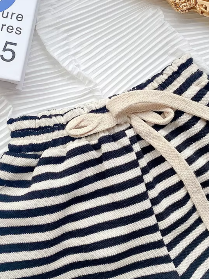 Summer Picnics Striped Short Set Mia Belle Girls