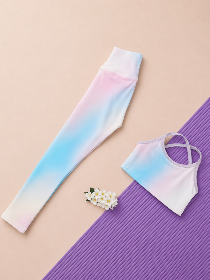 kids yoga outfit set leggings and racerback tank