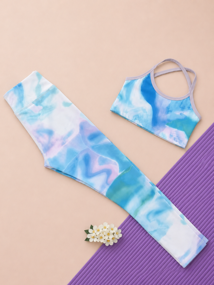toddler girl fitness outfit leggings and top quick dry