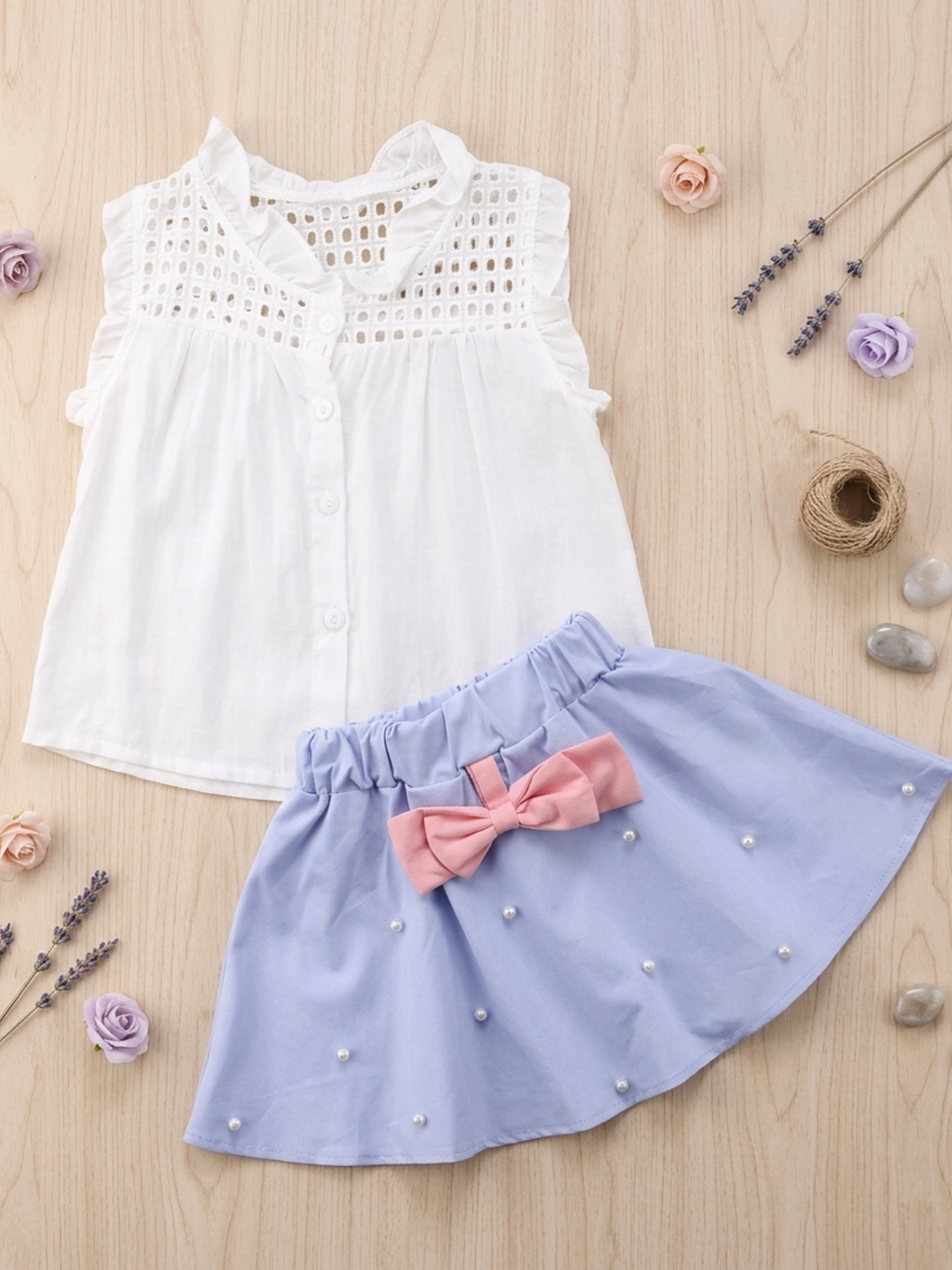 Brilliant Days Pearl Pleated Skirt Set