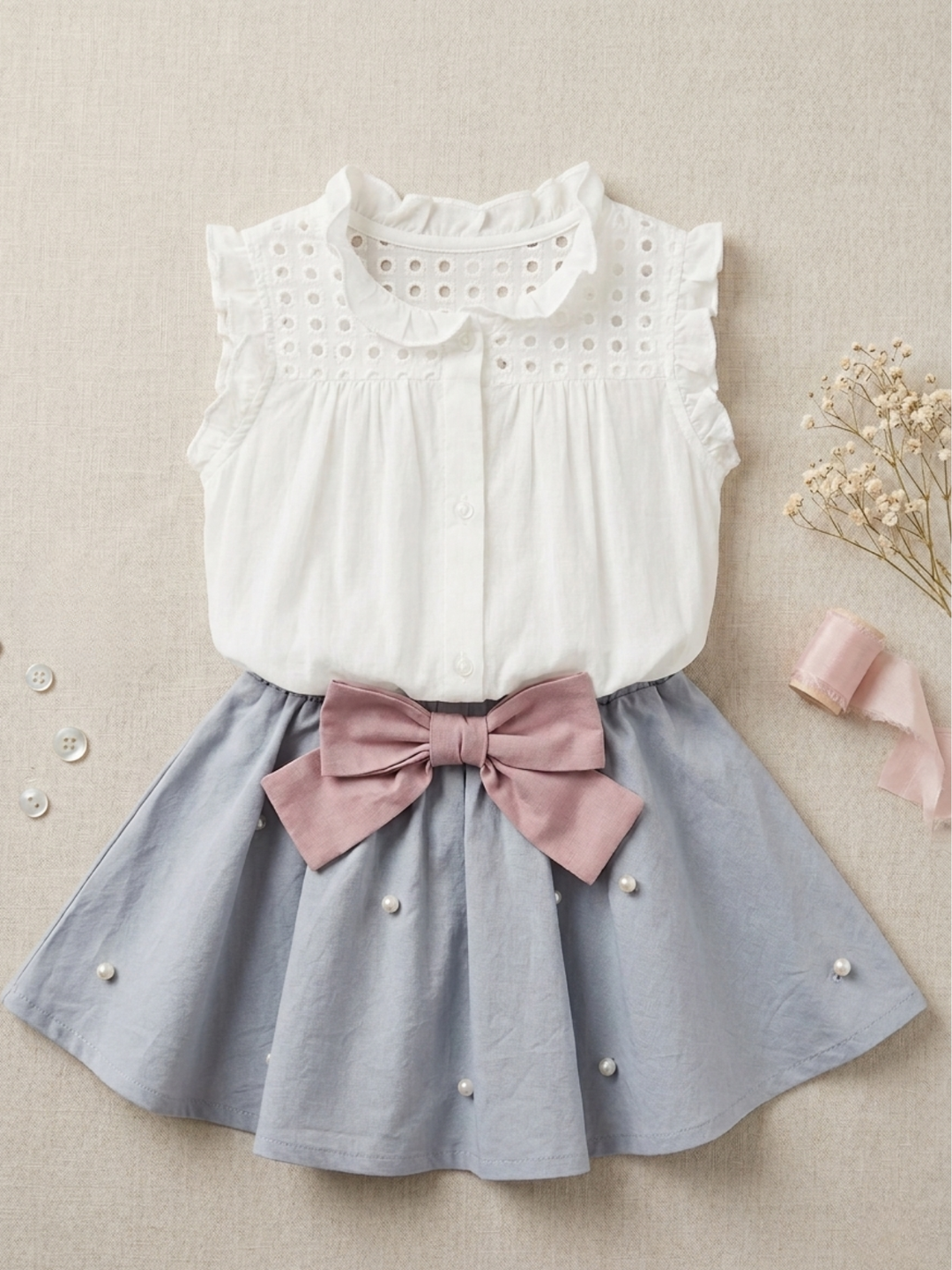 Brilliant Days Pearl Pleated Skirt Set