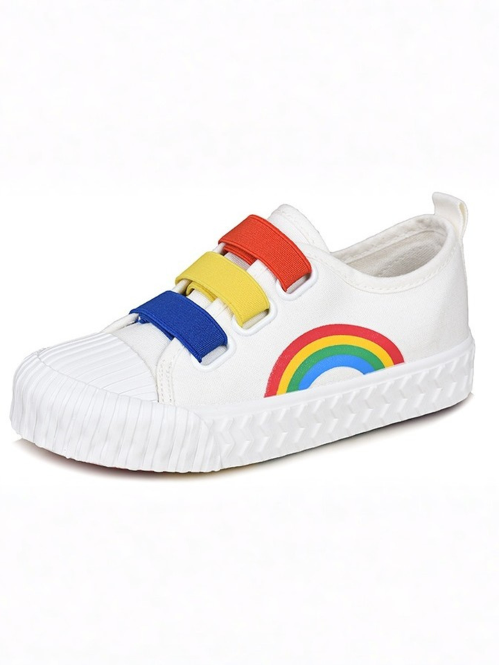 Happy Kicks Canvas Rainbow Sneakers By Liv and Mia Mia Belle Girls