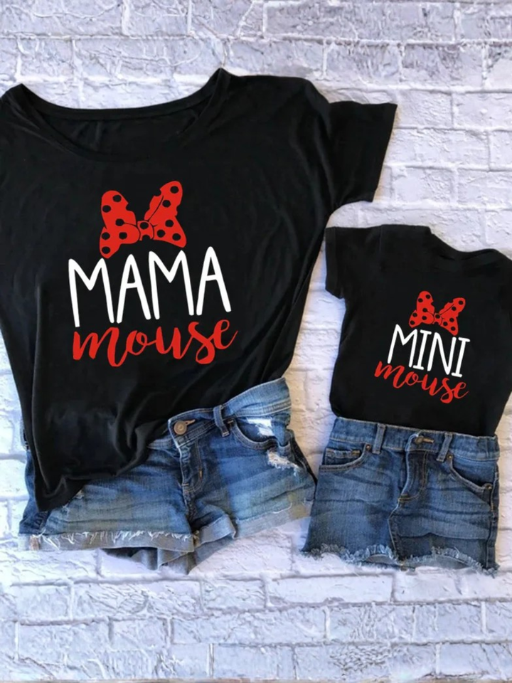 Mommy and Me Matching Mouse Slogan Tops Mia Belle Girls