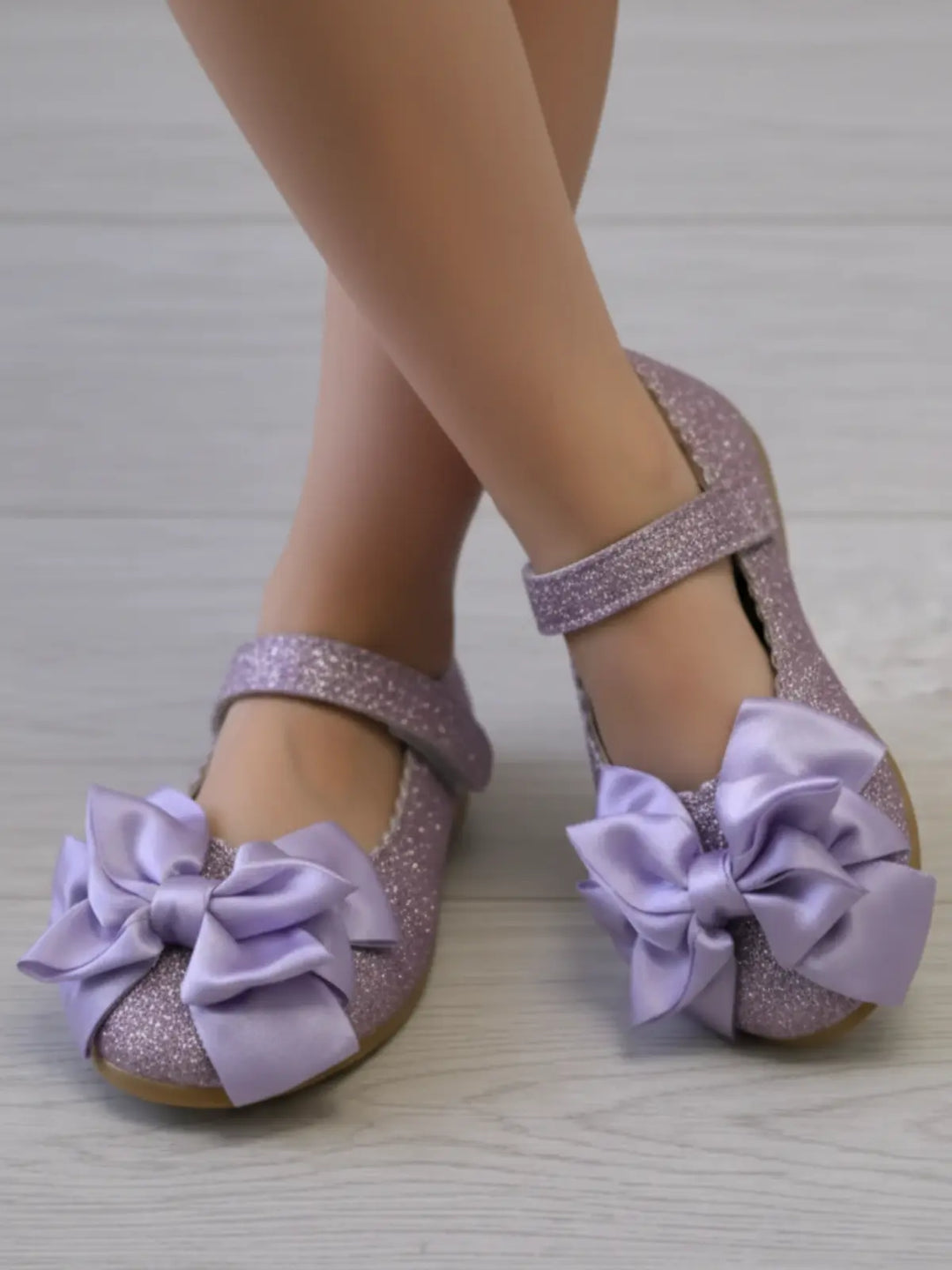 Step and Shine Glitter Bow Shoes By Liv and Mia Mia Belle Girls