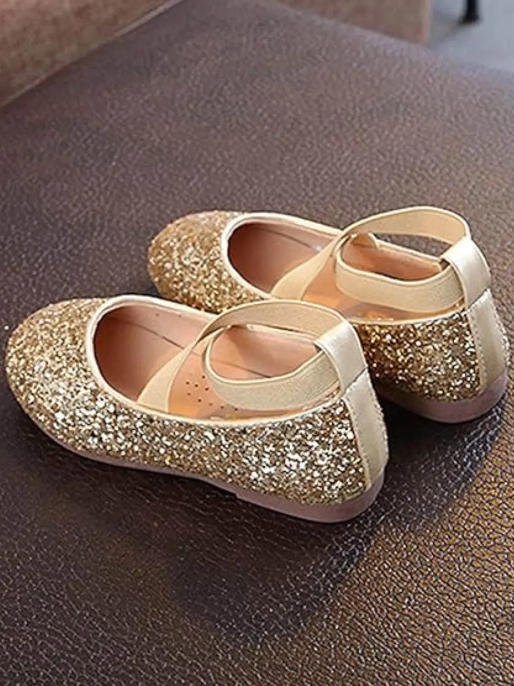Sparkly Golden Glitter Ballet Flats By Liv and Mia Mia Belle Girls