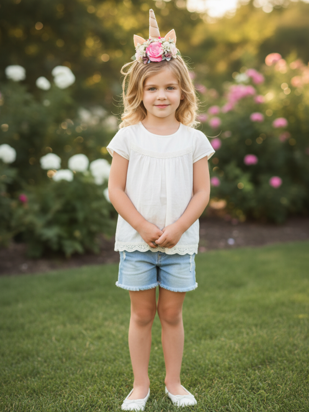 Girls Flower Unicorn Sequin Ears Headband Mia Belle Girls
