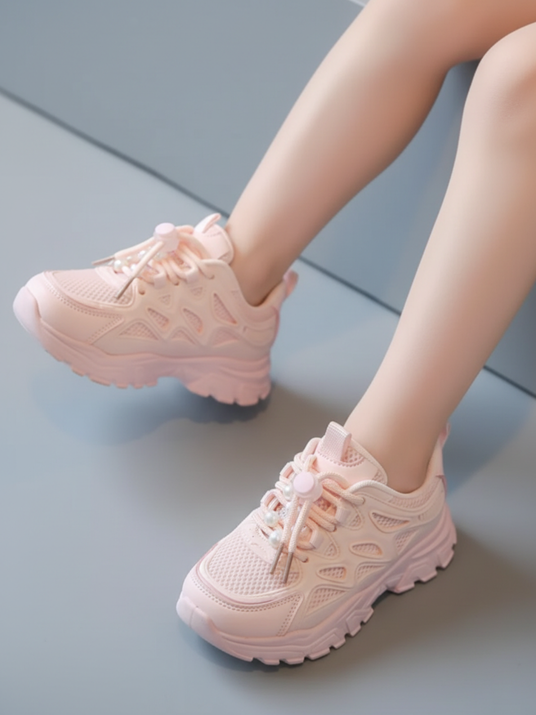 Girls Lightweight Mesh Running Sneakers - Comfort and Style By Liv and Mia Mia Belle Girls