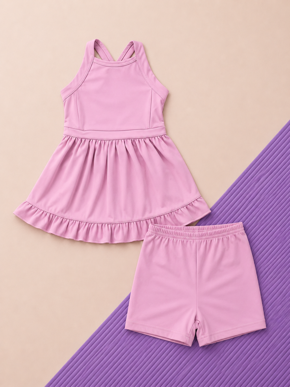 girls tennis dress outfit with shorts pink activewear