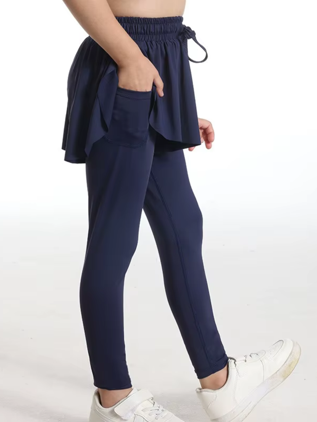 kids skort leggings 2 in 1 athletic outfit navy