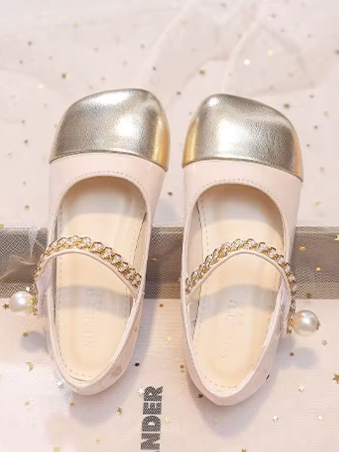 Royal Charm Pearl & Rhinestone Princess Shoes Mia Belle Girls