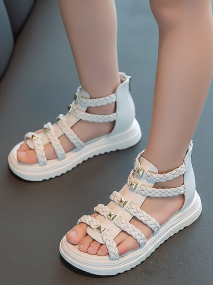 Trendy Girls' Braided Gladiator Sandals - Stylish and Comfortable By Liv and Mia Mia Belle Girls