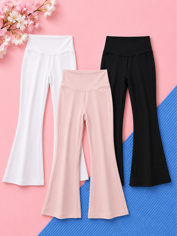 girls flare leggings high waisted bootcut style pants