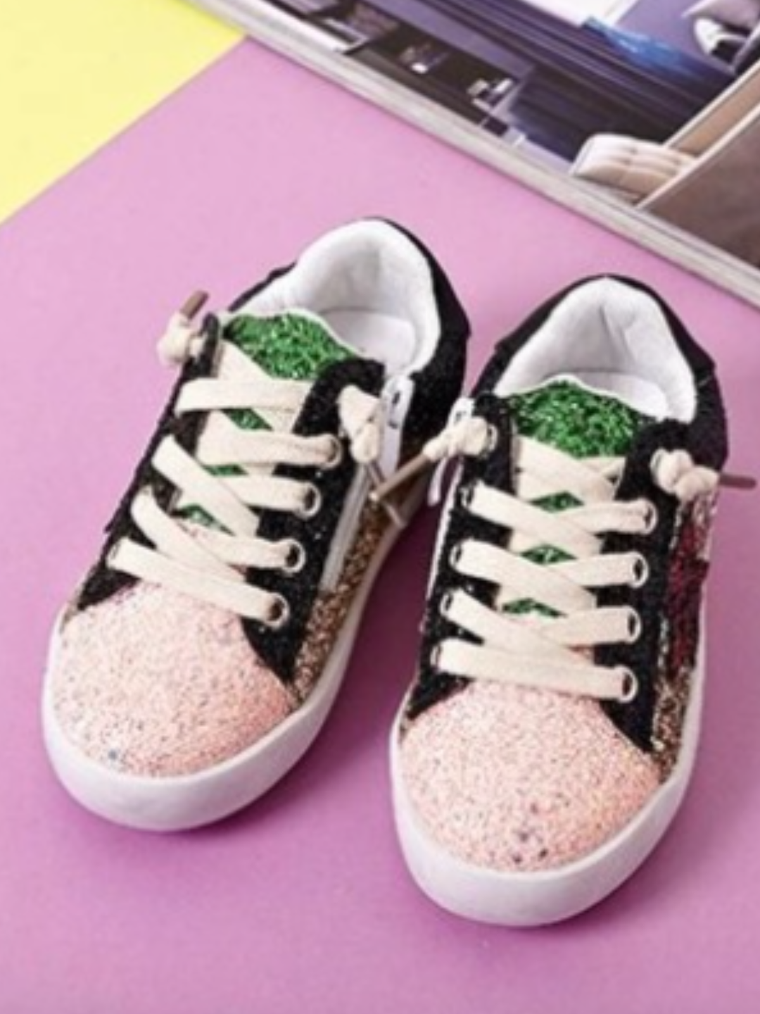 Sequin Sensation Casual Sneakers by Liv and Mia