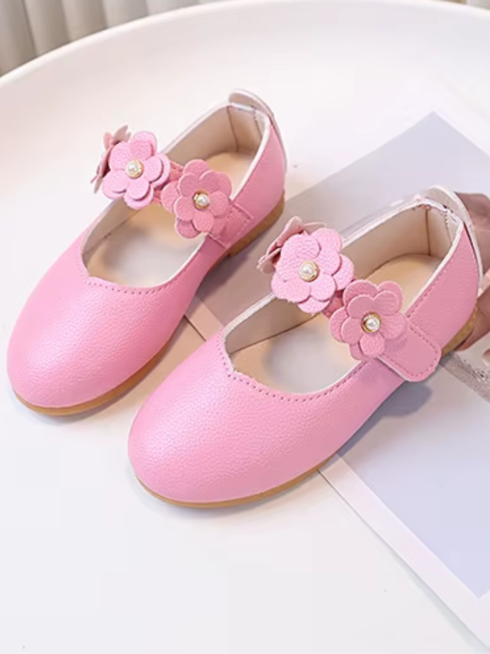 girls spring shoes floral strap colorful ballet flats