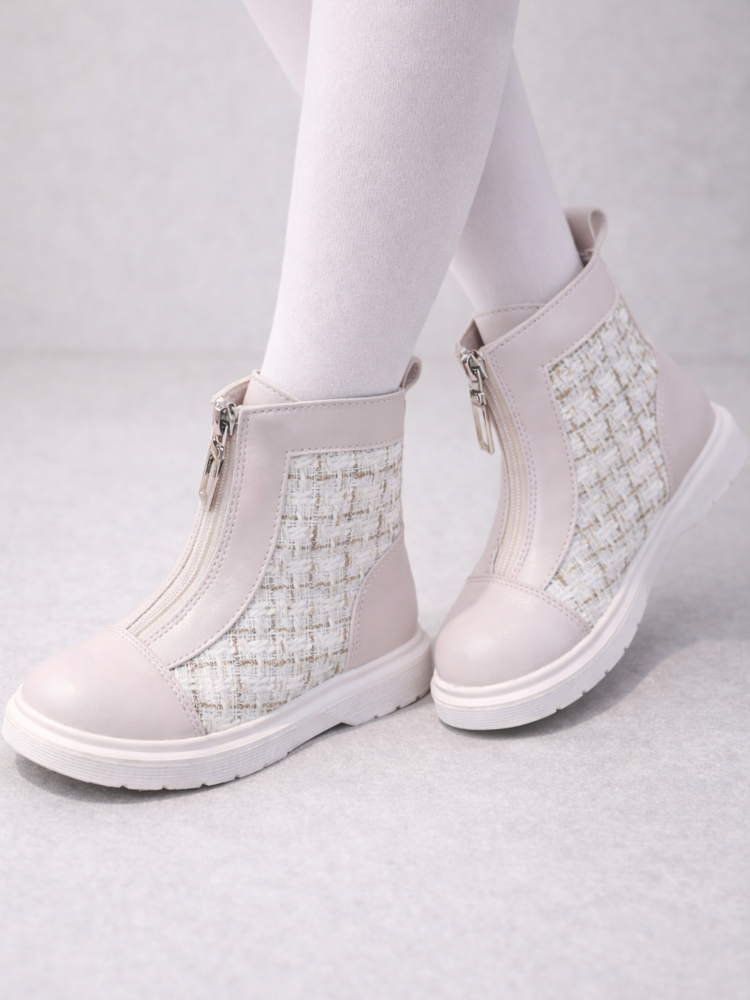 Houndstooth Front Zipper Boots By Liv and Mia Mia Belle Girls