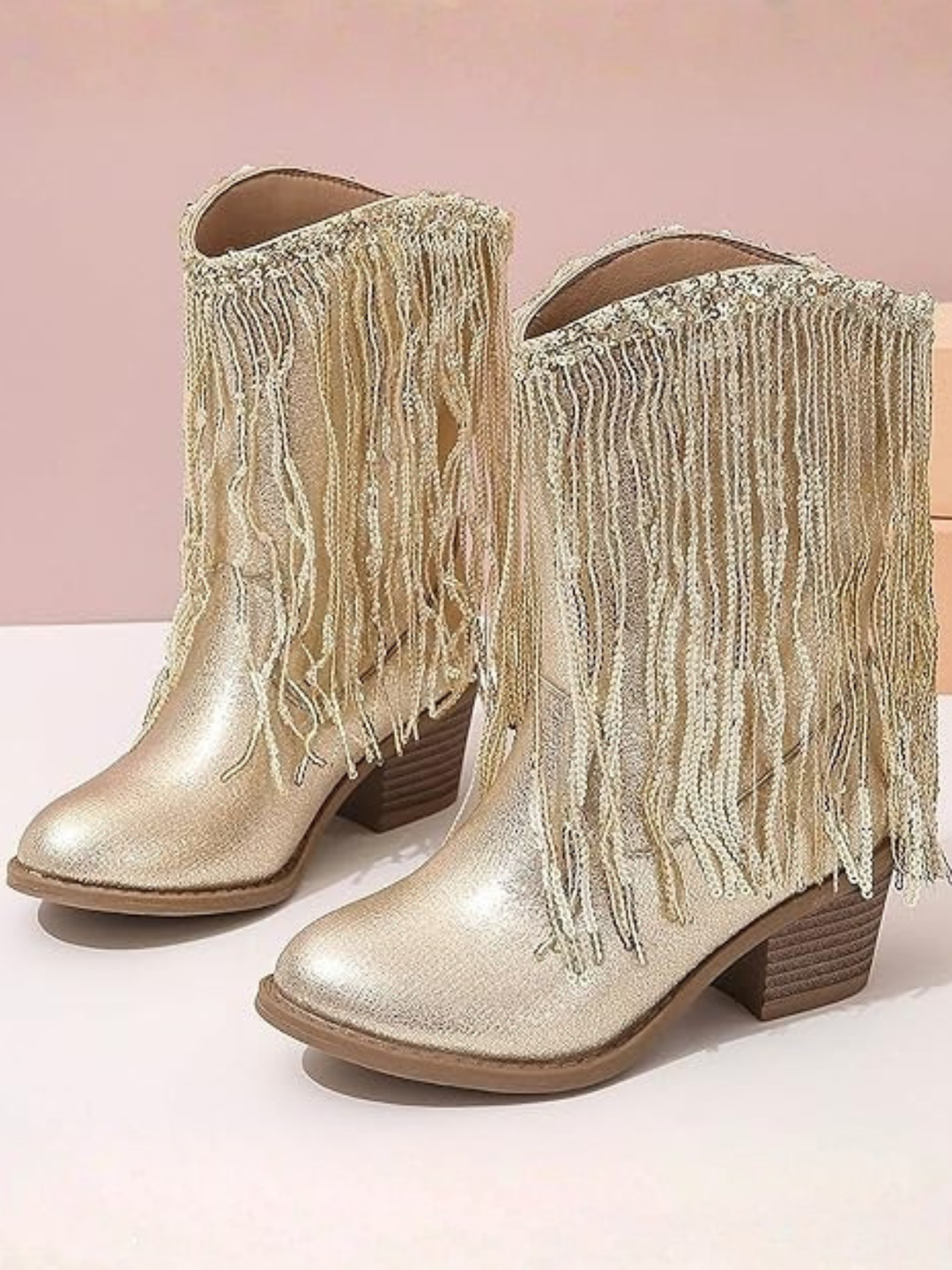 Golden Girl Rodeo Fringe Cowboy Boots By Liv and Mia Mia Belle Girls