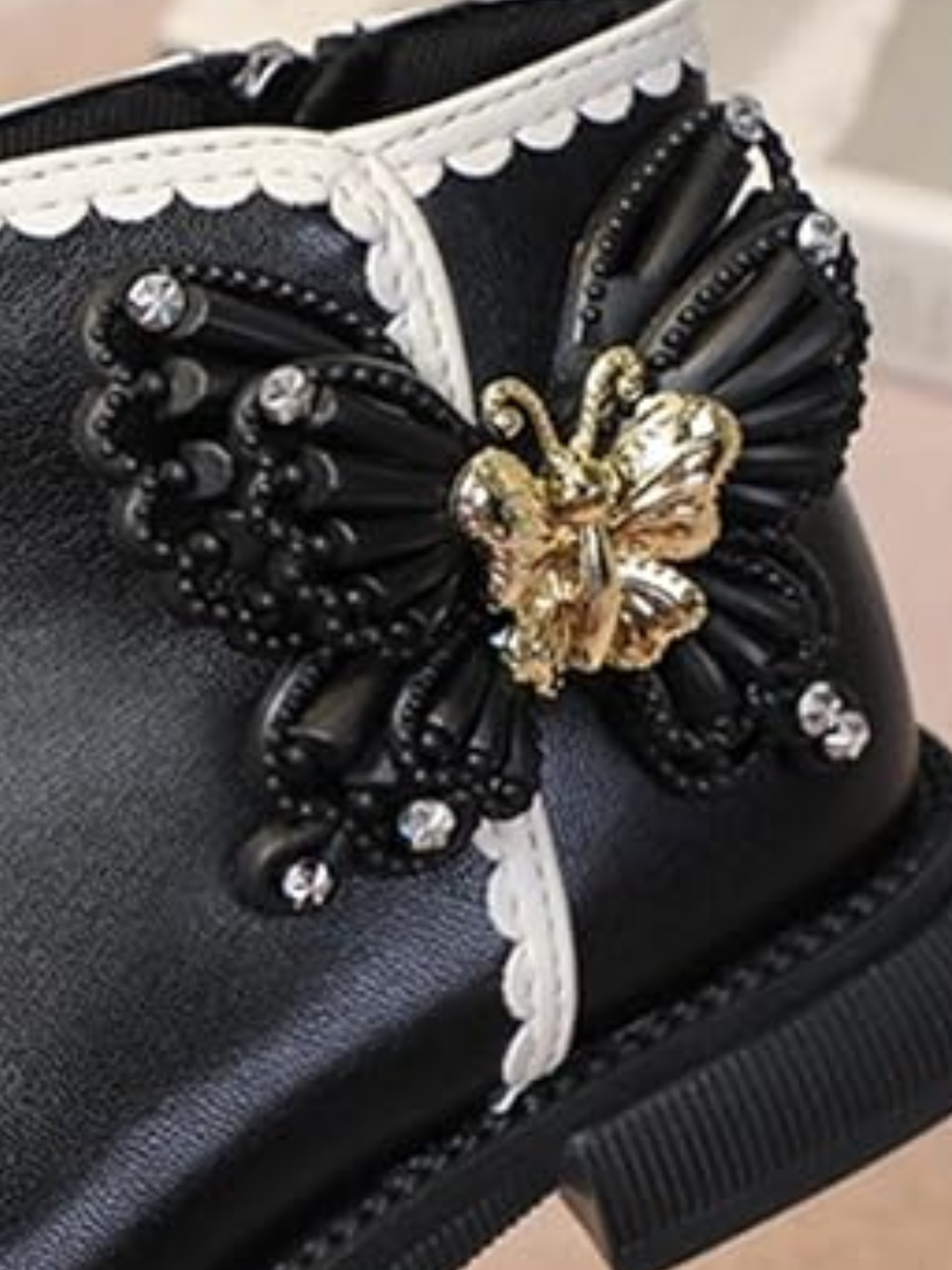 Girls Elegant Chic Casual Ankle Boots with Butterfly Design By Liv and Mia Mia Belle Girls